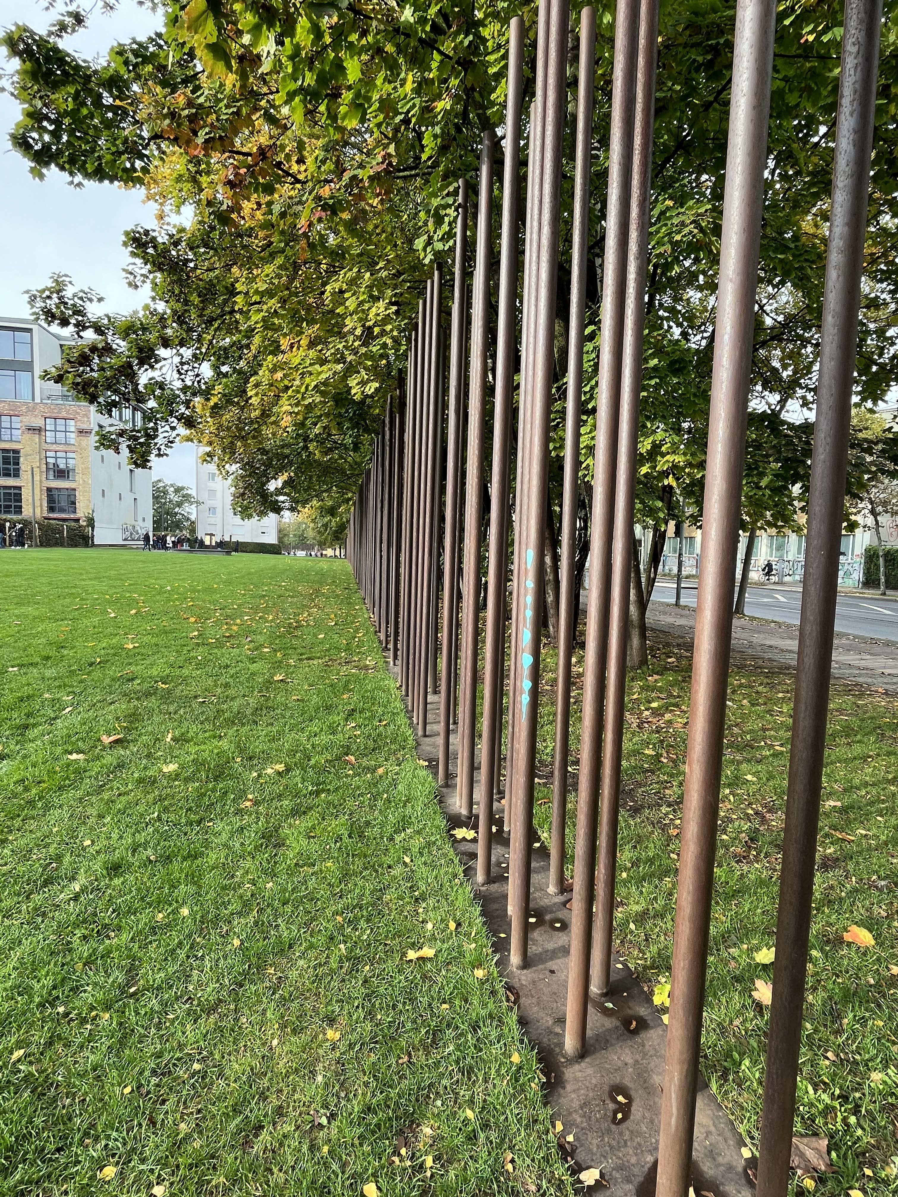 Pillars marking where the wall was