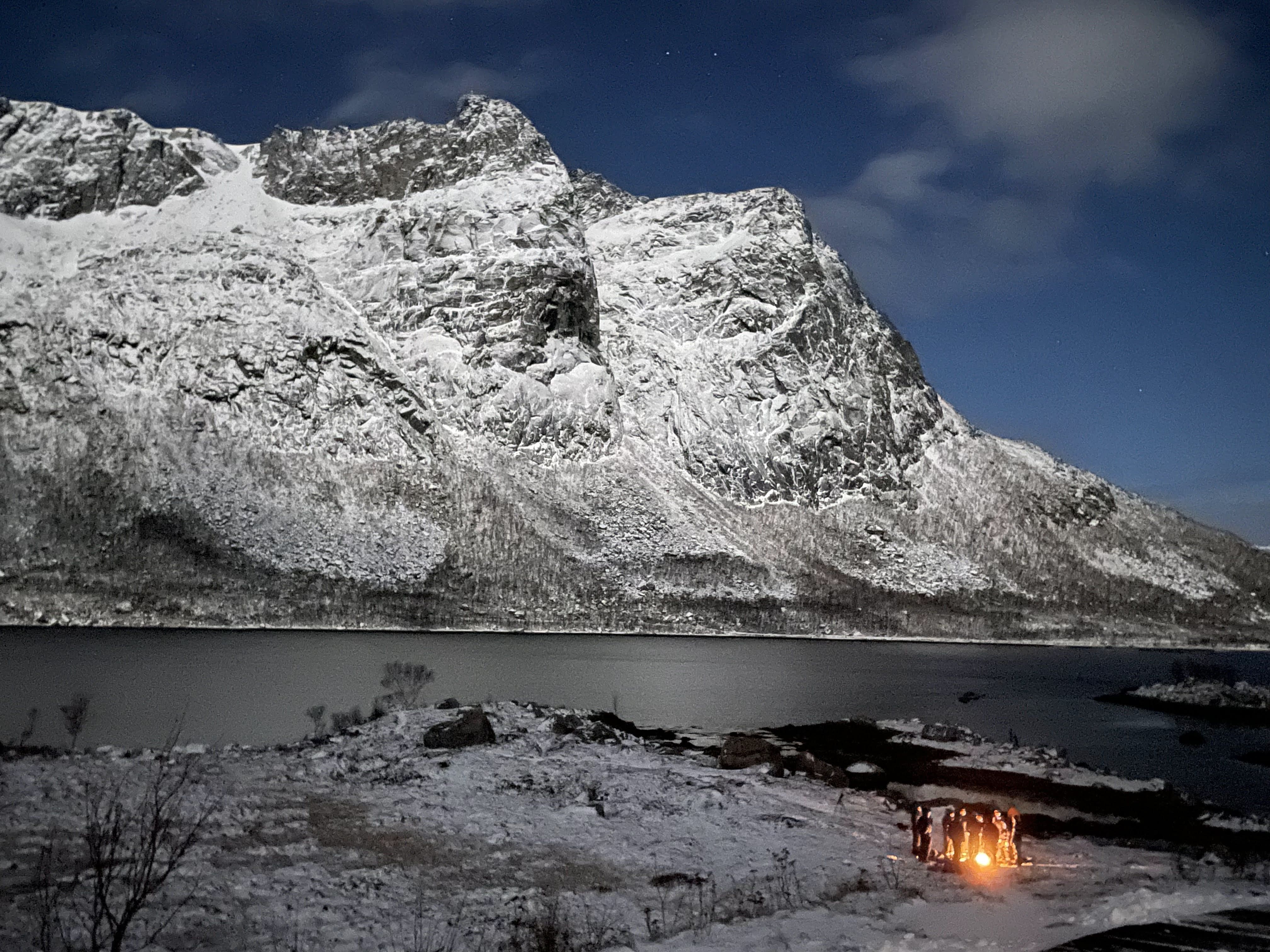 View of Mountains at night